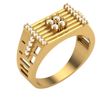 Linear Bar Diamond Top Ring