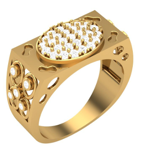 Oval Galaxy Diamond Matrix Ring