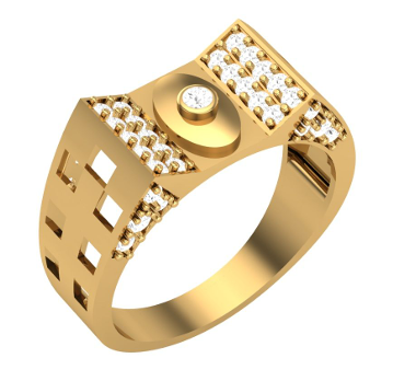 Bezel Center Dual Diamond Panel Ring