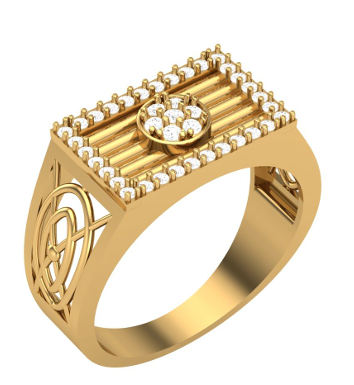 Imperial Grid Diamond Plate Ring