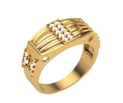 Arched Bars Diamond Frame Ring