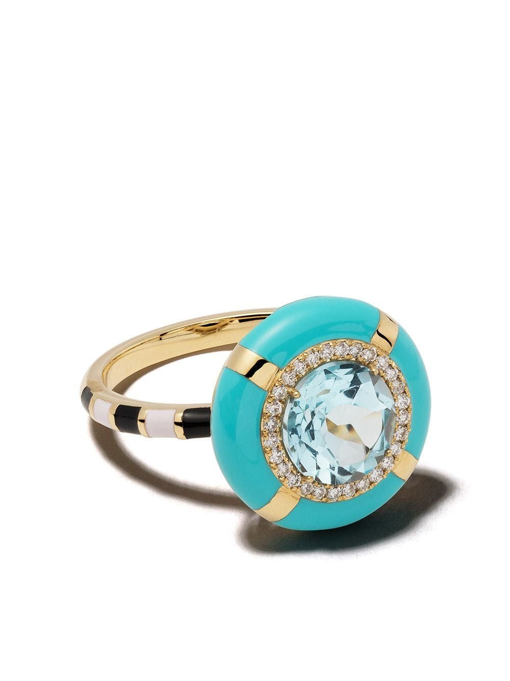Turquoise Aquamarine Halo Ring