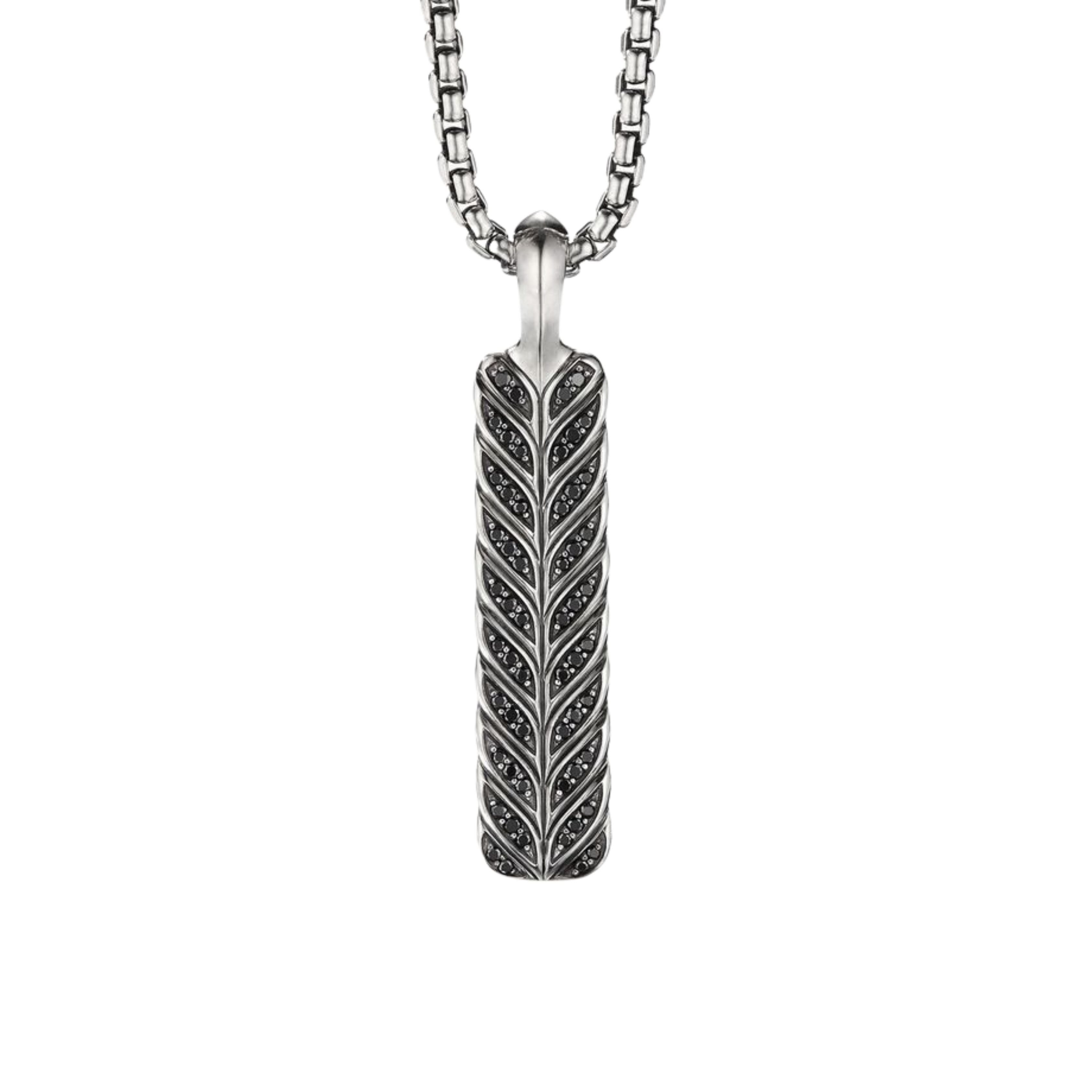 Obsidian Leafline Pendant