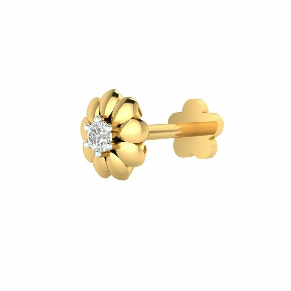 GoldBloom Floral Nose Pin