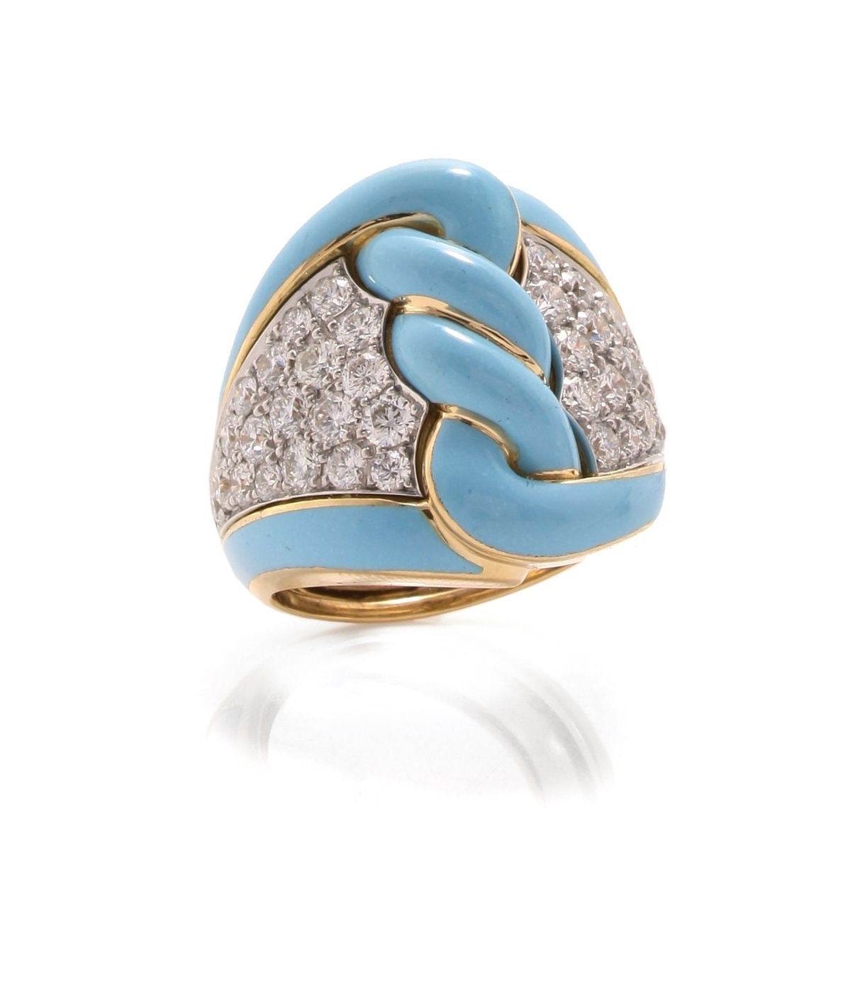 Turquoise Diamond Knot Ring