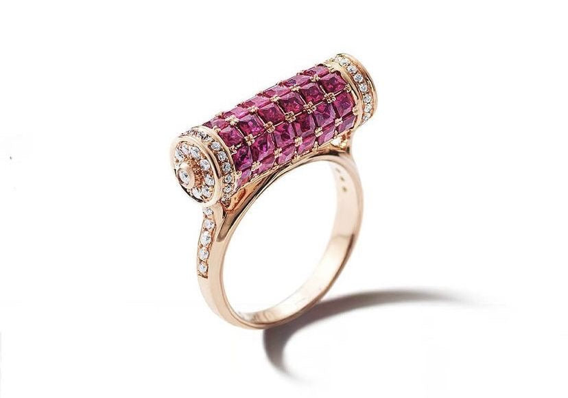 Pink Sapphire Barrel Ring