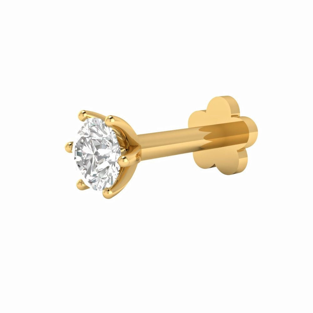 PureSolitaire Gold Nose Pin