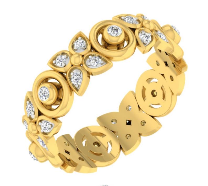 Floral Medallion Diamond Band