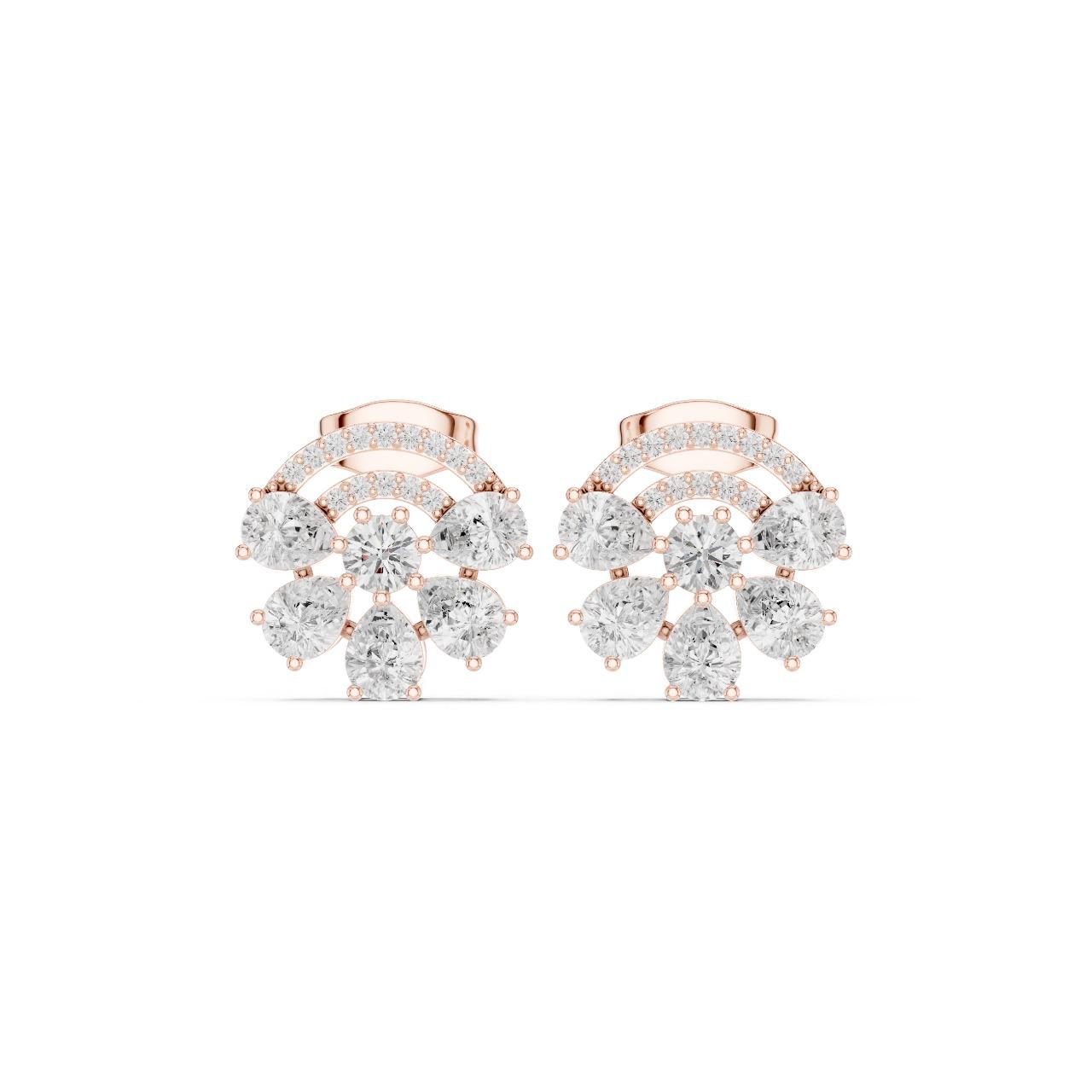 Diamond Quad Bloom Studs