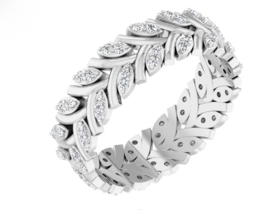 Leaf Cluster Diamond Bangle