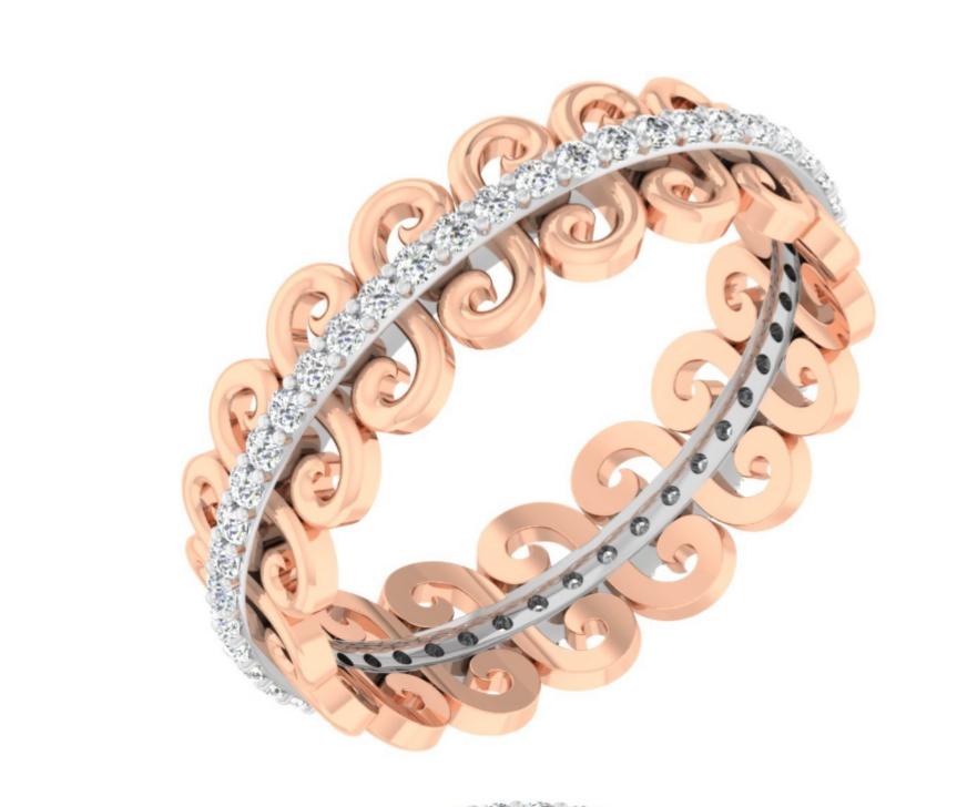 Rose Swirl Diamond Bangle