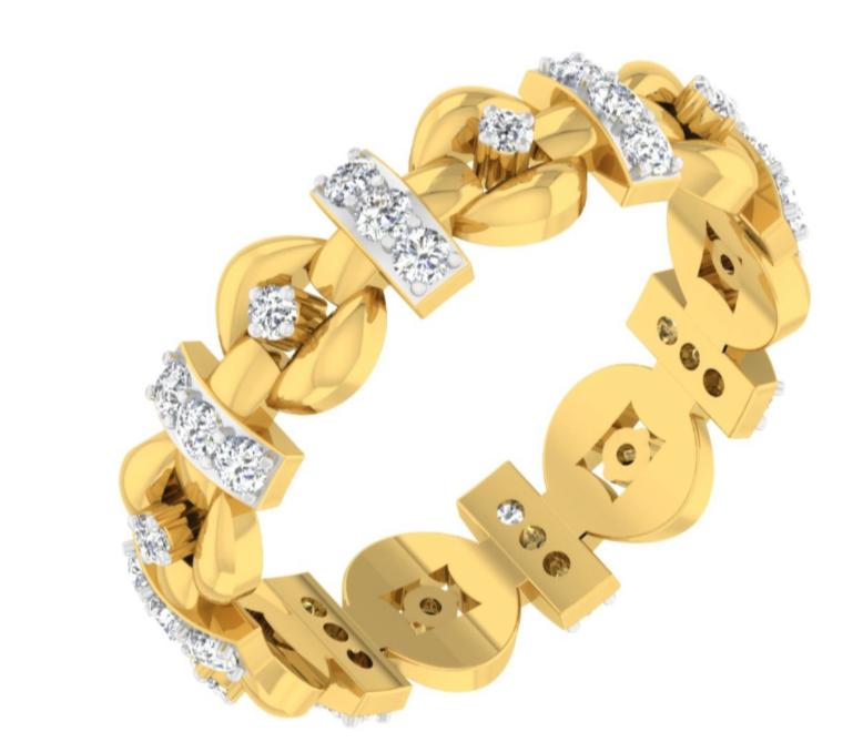 Dual Link Diamond Accent Bangle