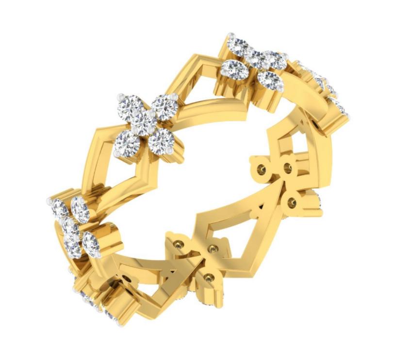 Geometric Blossom Diamond Bangle