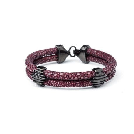 Burgundy Stingray Double Band Bracelet