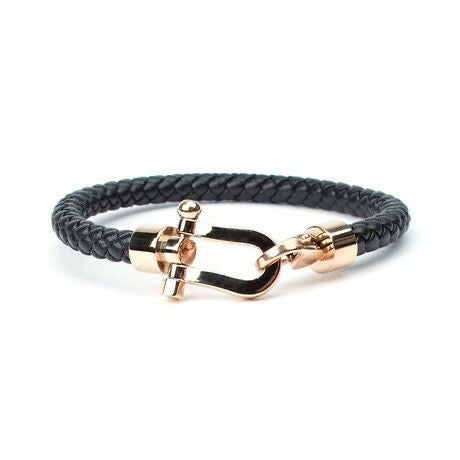 Braided Leather Buckle Bracelet