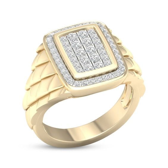 Quilted Frame Diamond Ring
