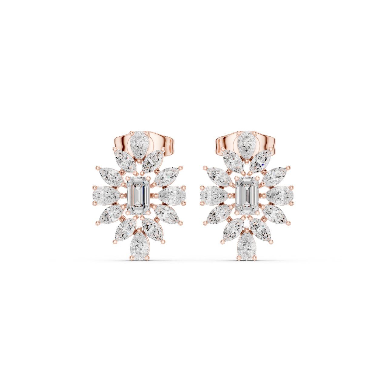 Octagon Halo Asscher Studs