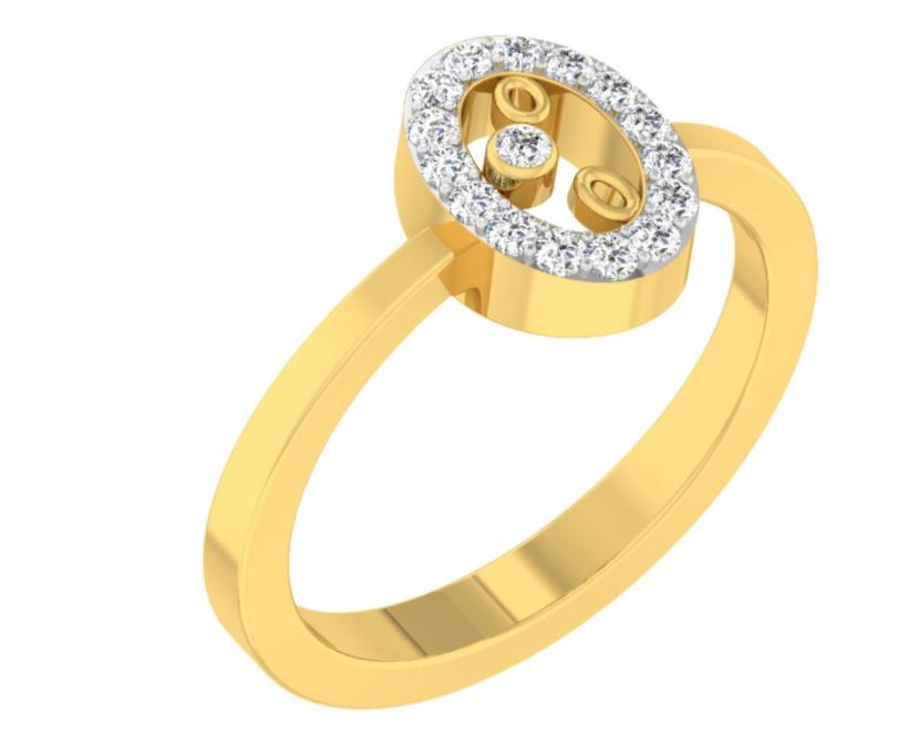 Mini Oval Halo Solitaire Ring