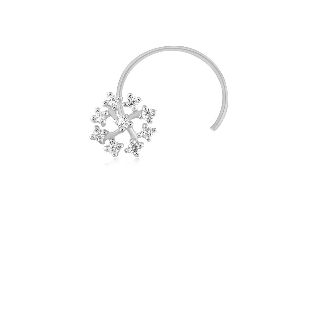 Snowflake Spark Diamond Nose Pin