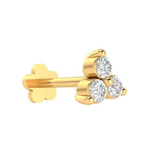 Triple Diamond Cluster Nose Pin