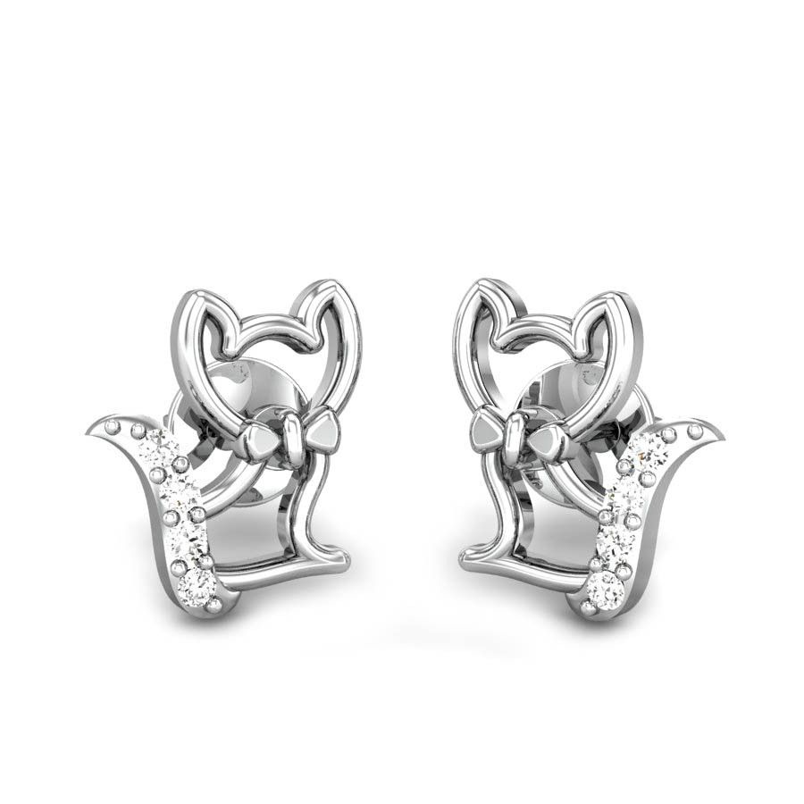 Sparkly Cat Outline Earrings