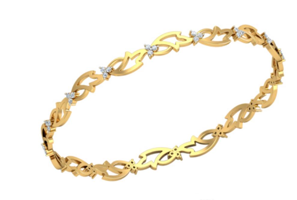 Leaf Link Diamond Bangle