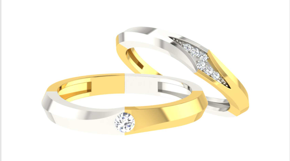Dual Shine Diamond Couple Ring