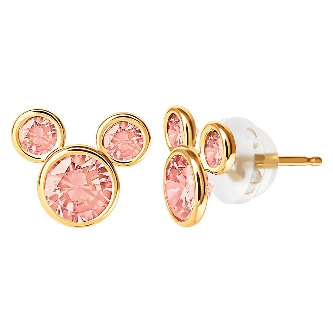 Pink Crystal Mouse Studs