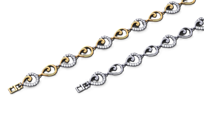 Regal Swirl Diamond Anklet