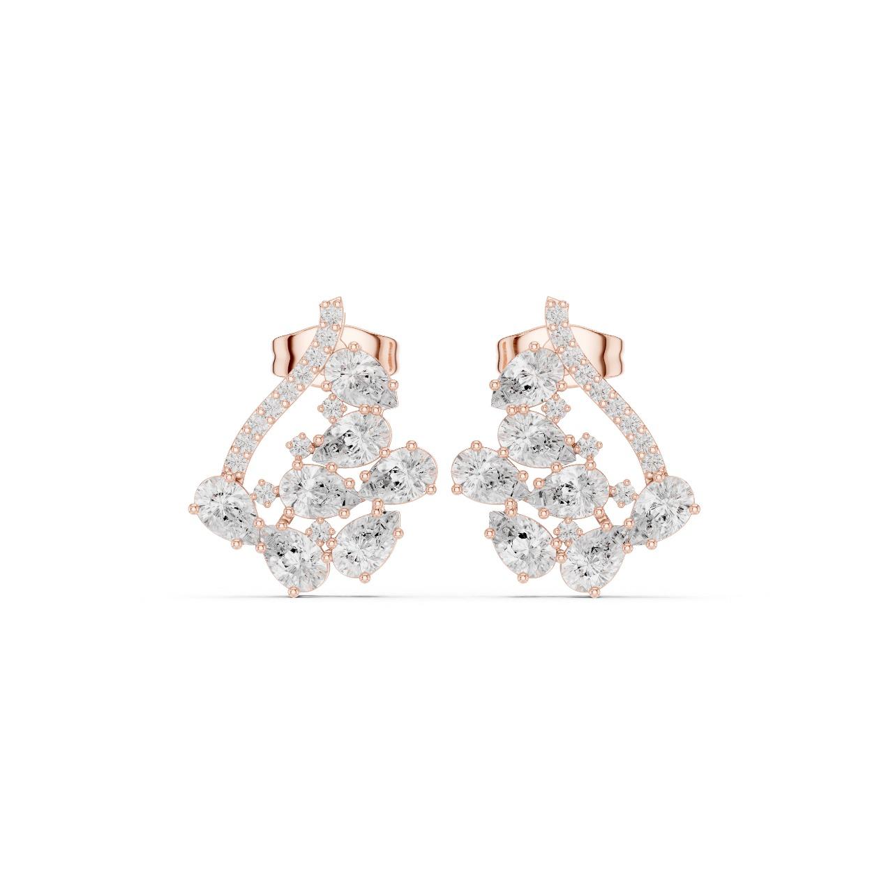 Diamond Cascade Arc Studs