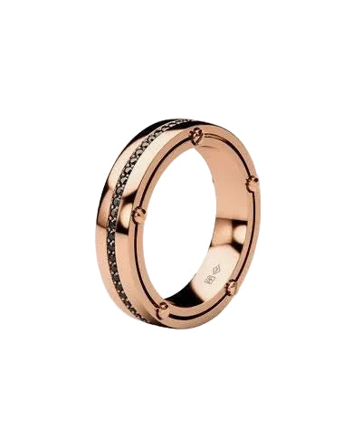Rose Gold Riveted Black Diamond Ring