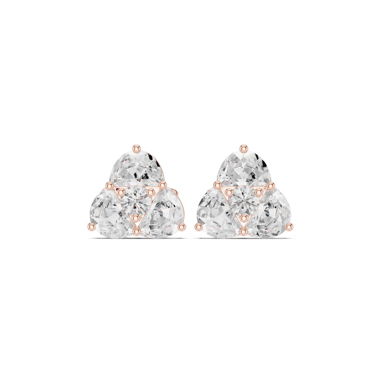 Tri-Pear Diamond Studs