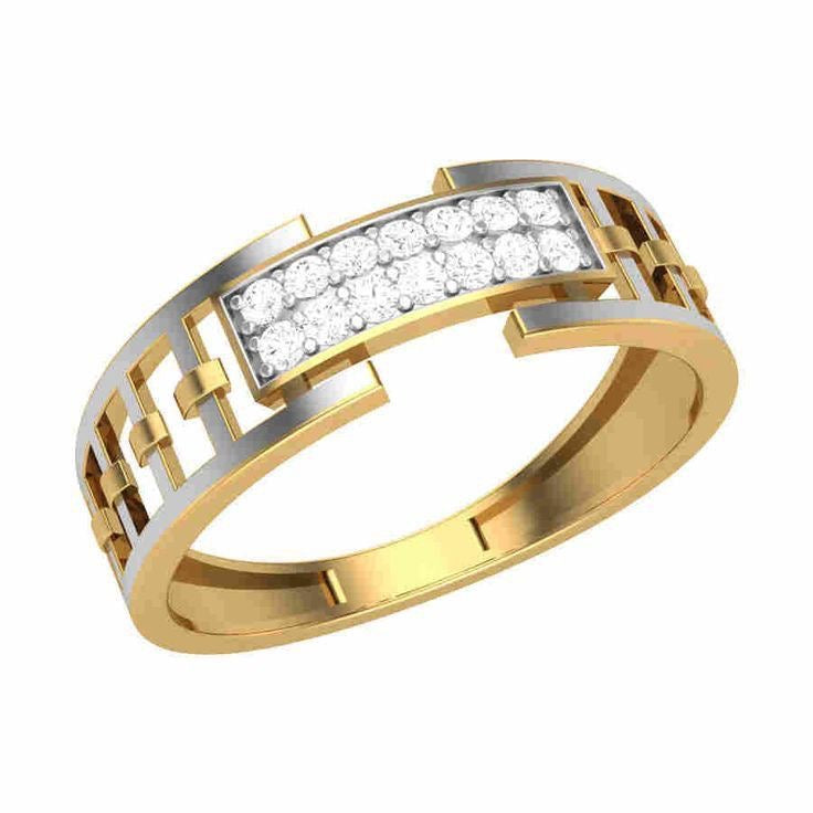 Open Link Diamond Bar Ring