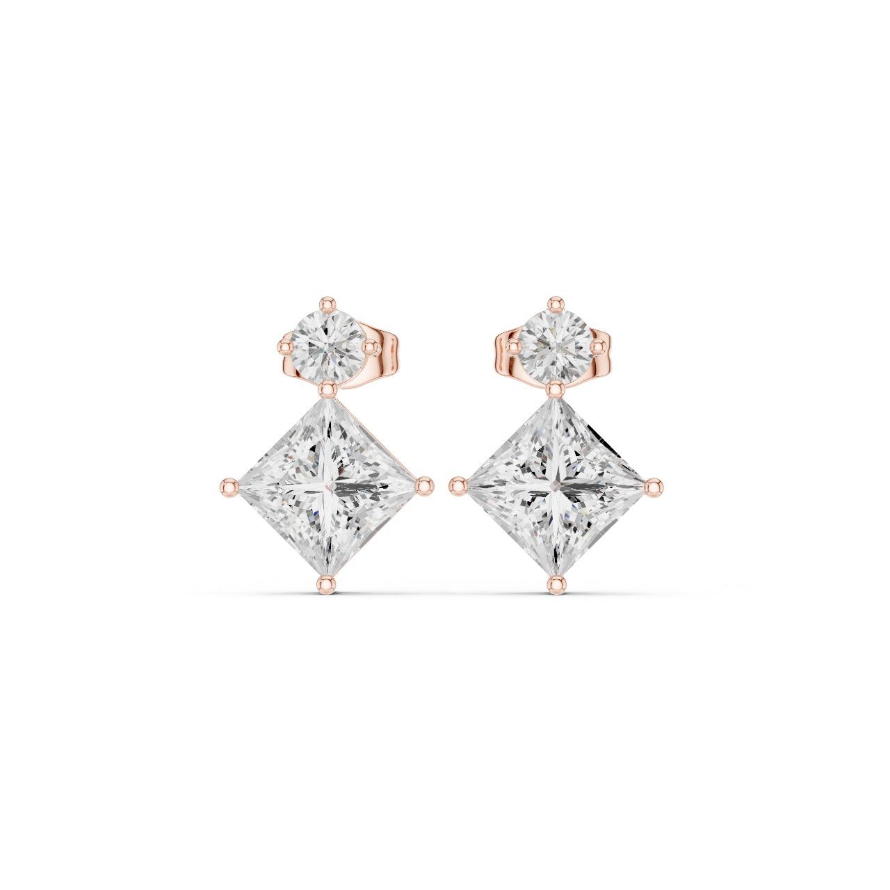 Royal Princess Drop Earrings (Rose-Gold Variant)
