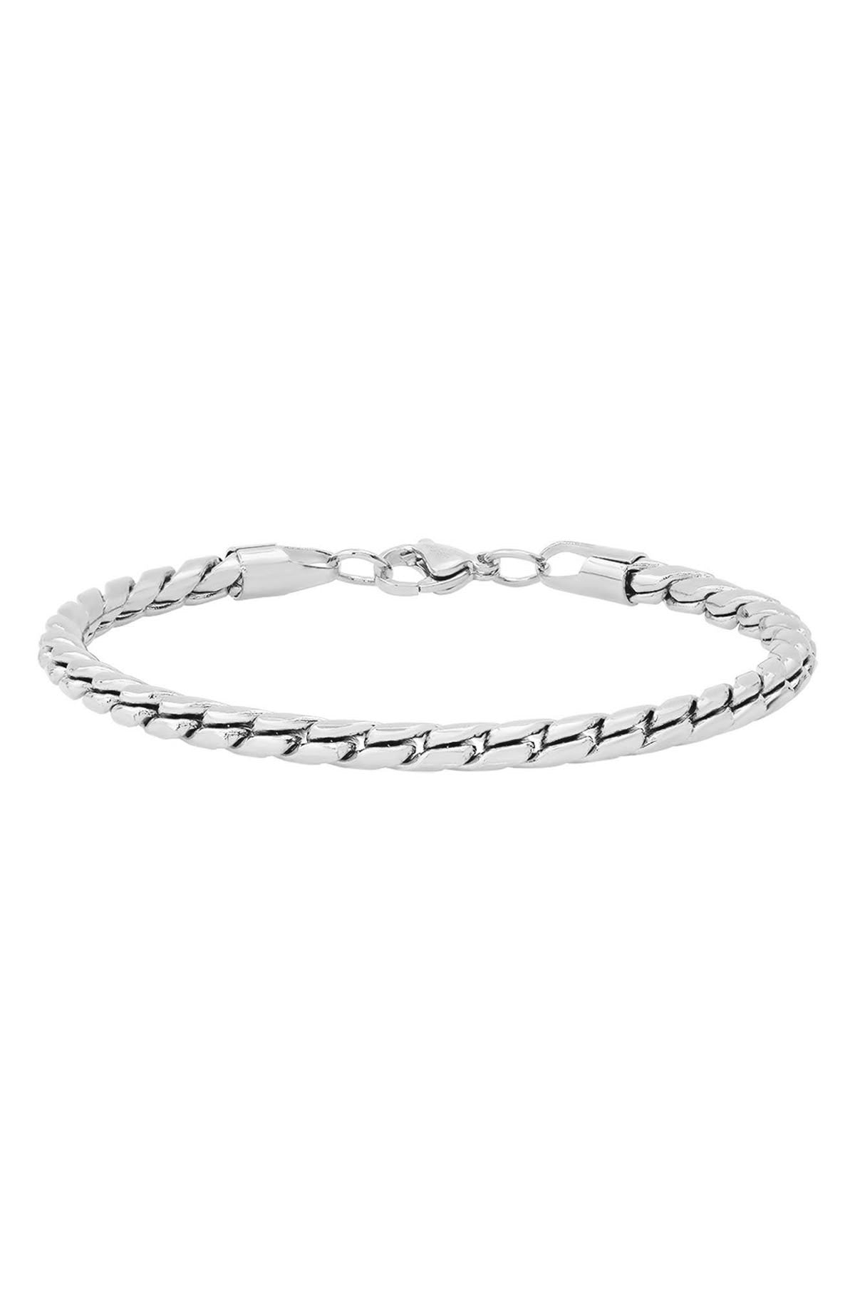 Silver Rope Link Bracelet