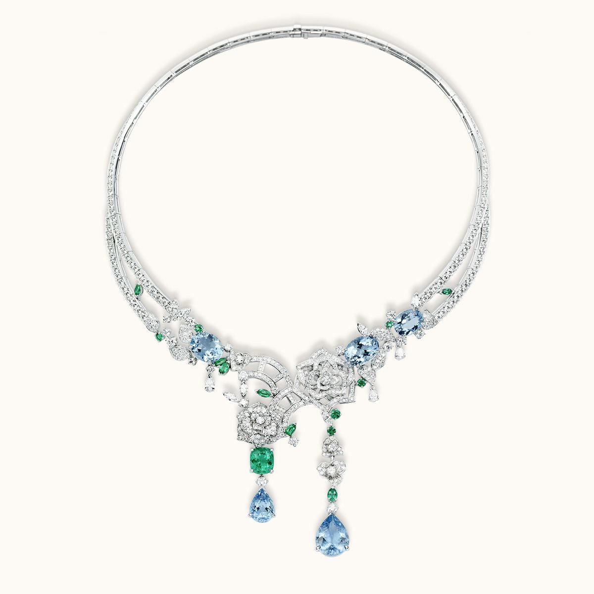 Aquamarine Garden Cascade Necklace