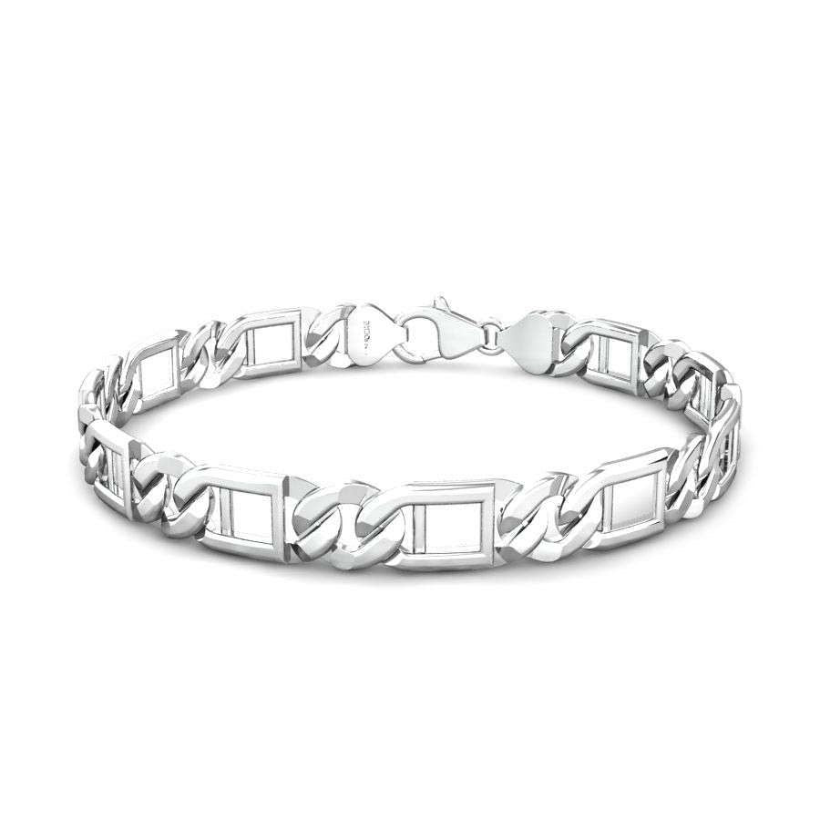 Silver Link Block Bracelet