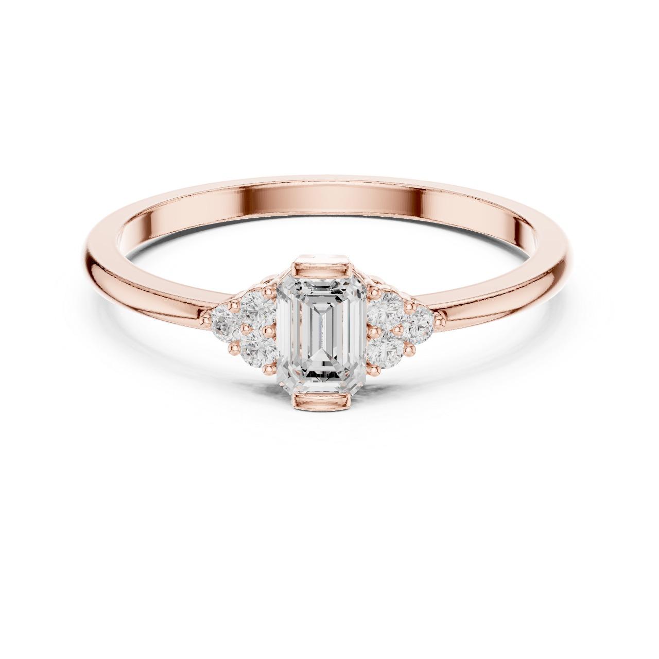 Emerald Cut Trio Diamond Ring