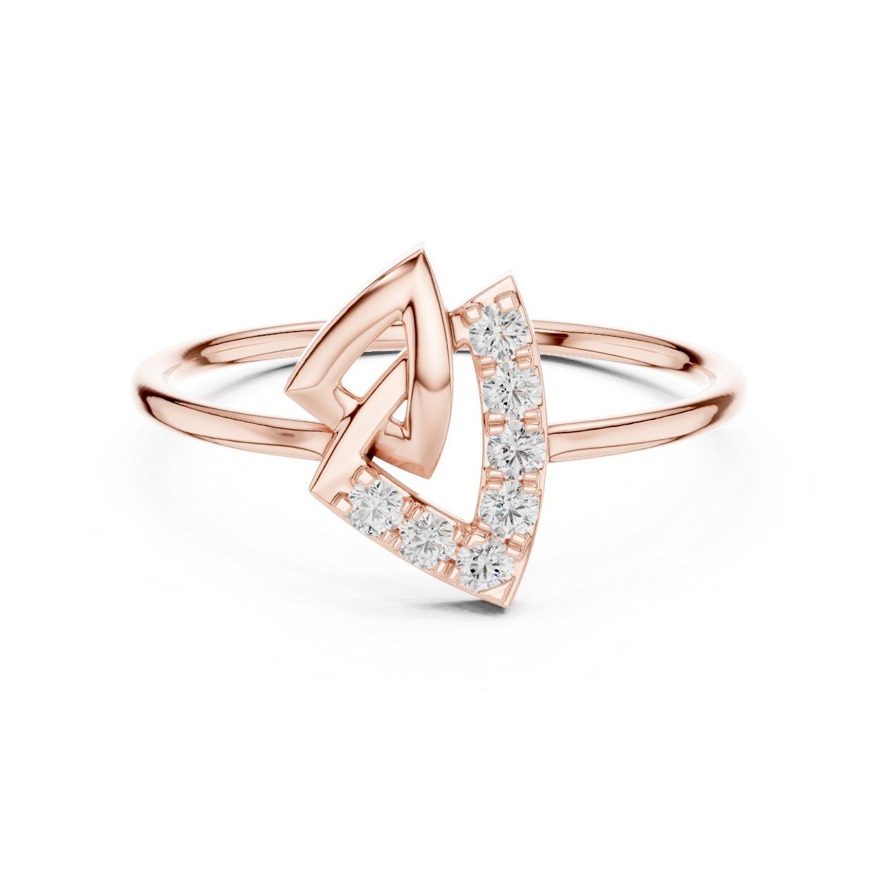 Geometric Open Diamond Ring