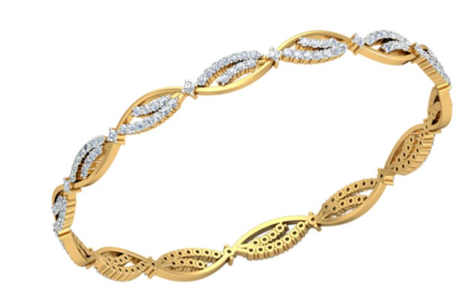 Leaf Twist Diamond Bangle