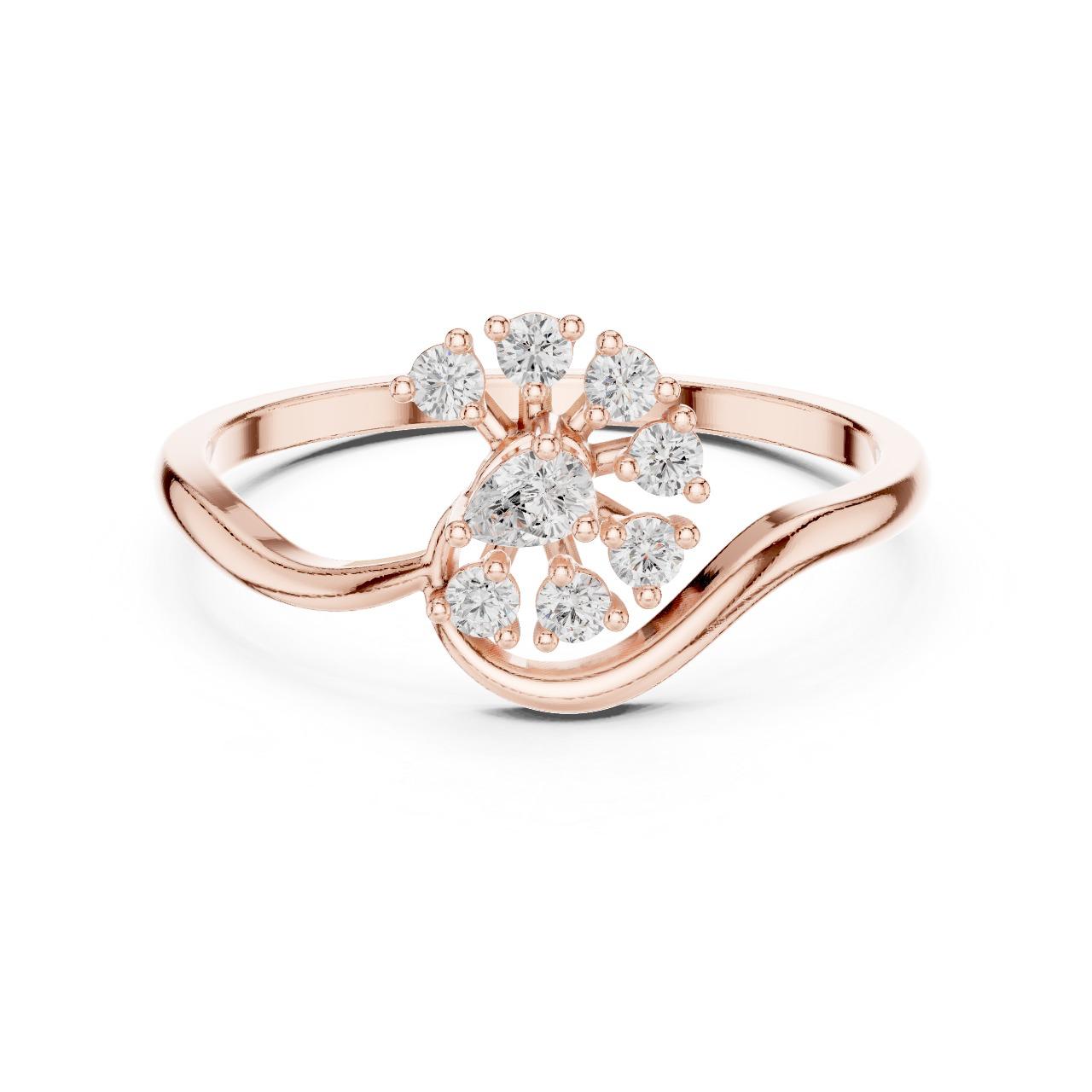 Floral Cluster Twist Rin