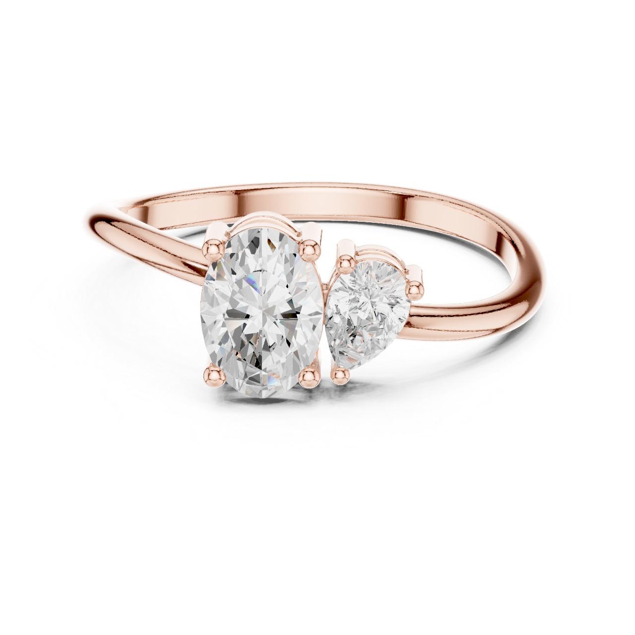 Twin Stone Oval & Pear Ring