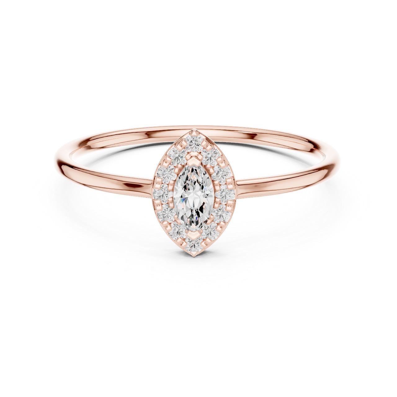 Marquise Halo Petite Ring