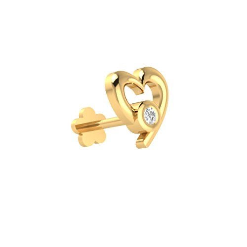 Double Heart Diamond Nose Pin