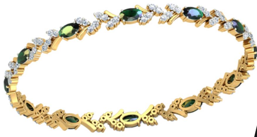 Emerald Sparkle Vine Bangle