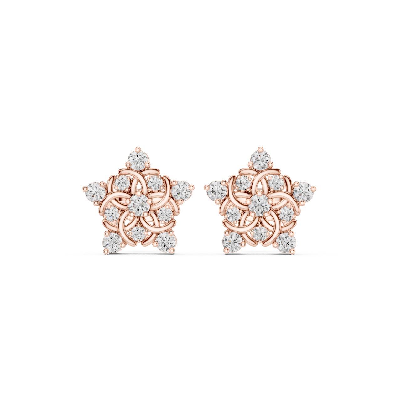 Star Petal Diamond Studs