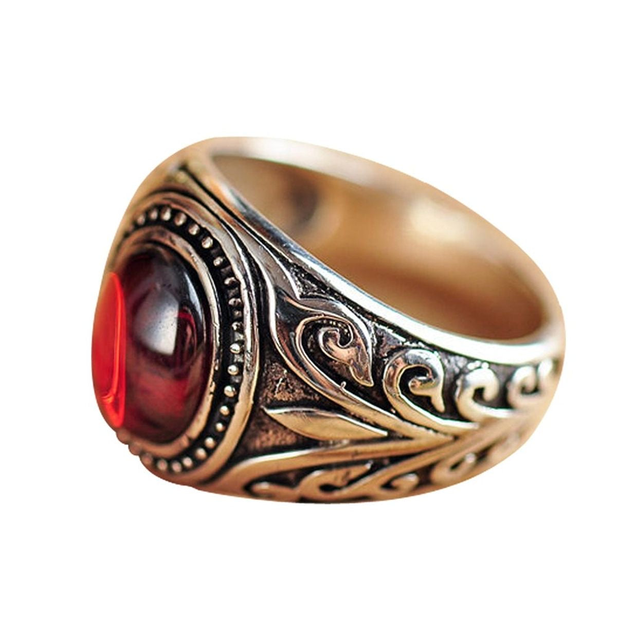 Bronze Red Cabochon Ring