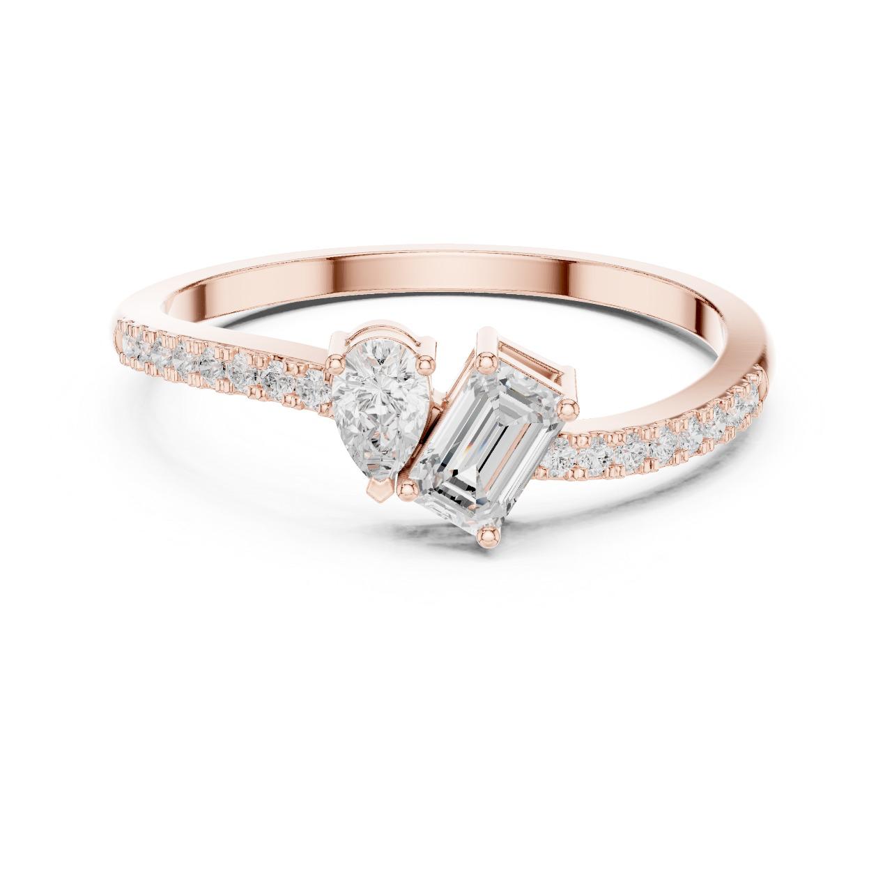 Pear & Emerald Duo Ring