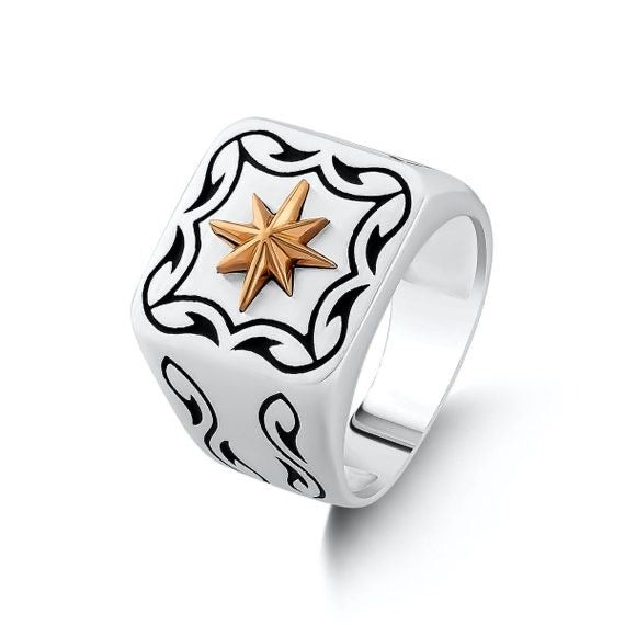 Golden Star Signet Ring
