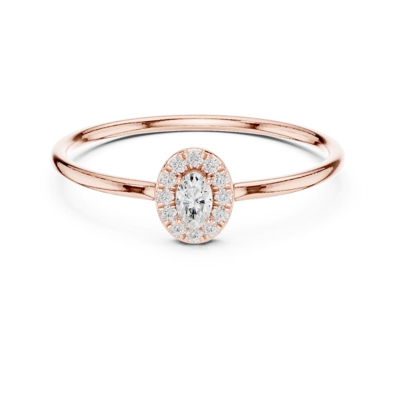 Petite Oval Halo Ring